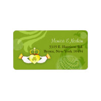 Stylish, Elegant Green Irish Wedding Address Label