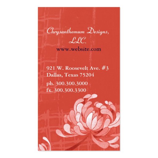 Stylish & Elegant Monogram Business Card (back side)