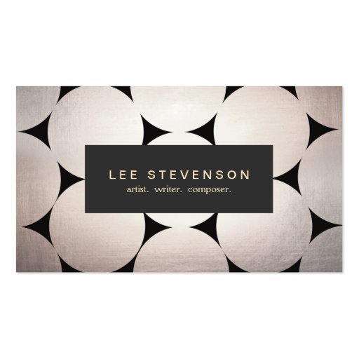 Stylish Elegant Silver Circles Modern and Chic Business Card Templates (front side)