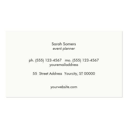 Stylish Event Planner Chic Gold Confetti Linen Business Card Templates (back side)