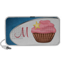 Stylish Fab Pink Cupcake Blue Doodle Speaker speakers