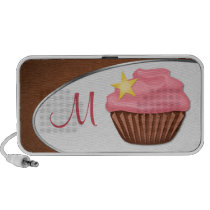 Stylish Fab Pink Cupcake Brown Doodle Speaker speakers