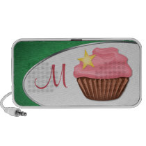 Stylish Fab Pink Cupcake Green Doodle Speaker speakers