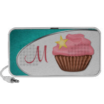 Stylish Fab Pink Cupcake Teal Doodle Speaker speakers