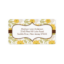 Stylish Fall Sunflowers Return Address Labels.
