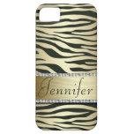 Stylish Faux Jeweled Zebra Print iPhone Case iPhone 5 Cover
