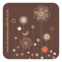 Stylish Floral Business Sticker