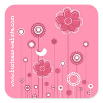 Stylish Floral Business Sticker