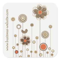 Stylish Floral Business Sticker