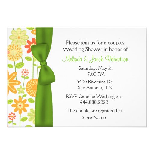 Stylish Floral Couples Wedding Shower Invitation