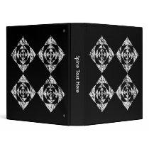 Stylish Floral Design. Gray, Black, White. 3 Ring Binder
