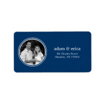 Stylish Frame Photo Address Labels (Navy)
