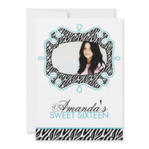 Stylish Frame Sweet Sixteen Invitations