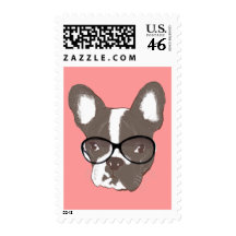 Stylish french bulldog stamp