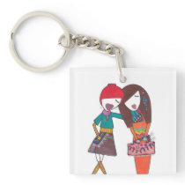 stylish friends on keychain key chains
