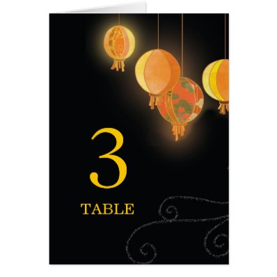 Stylish Garden Lanterns Wedding Table Numbers Stationery Note Card