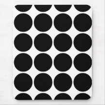 Stylish Gifts for Girls Black Polka Dots on White Mousepads