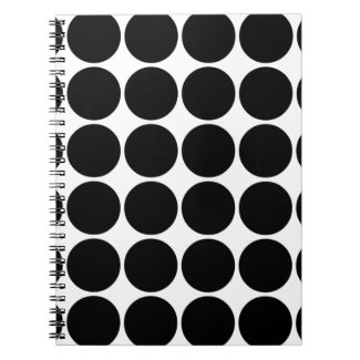 Stylish Gifts for Girls: Black Polka Dots on white notebook