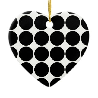 Stylish Gifts for Girls: Black Polka Dots on white ornament