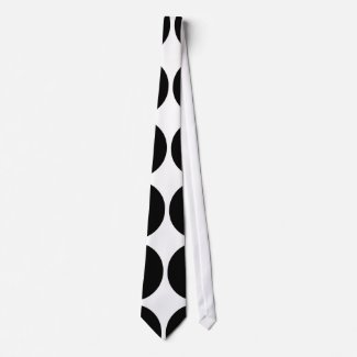 Stylish Gifts for Girls Black Polka Dots on White Tie