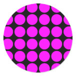 Stylish Gifts for Girls : Pink Polka Dots on Black Stickers