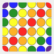 Stylish Gifts for Girls : Rainbow Polka Dots Square Sticker