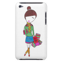 Stylish girl shopping on ipod touch casemate cases