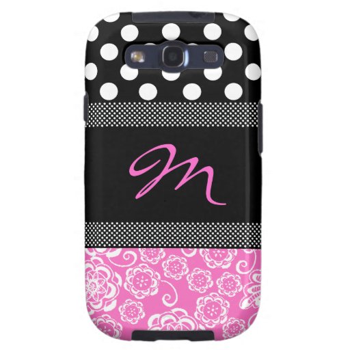 Stylish Girly Monogram Samsung Galaxy S3 Case Zazzle