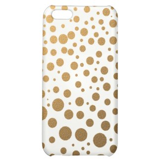 Stylish Gold Foil Confetti Dots iPhone 5C Cases