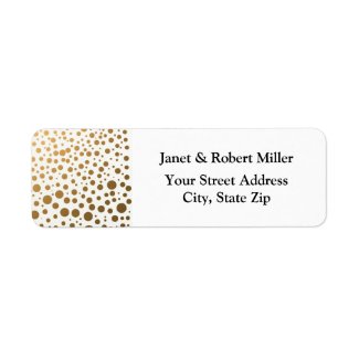 Stylish Gold Foil Confetti Dots Return Address Label