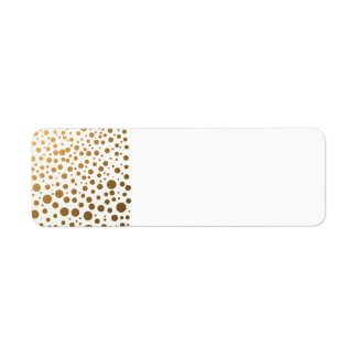 Stylish Gold Foil Confetti Dots Return Address Label