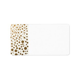 Stylish Gold Foil Confetti Dots Personalized Address Labels