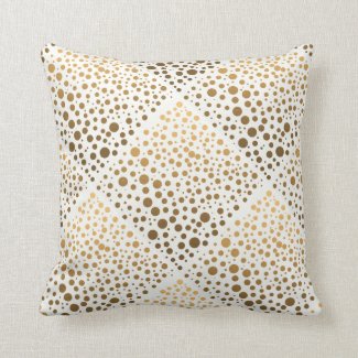 Stylish Gold Foil Confetti Dots Pillow