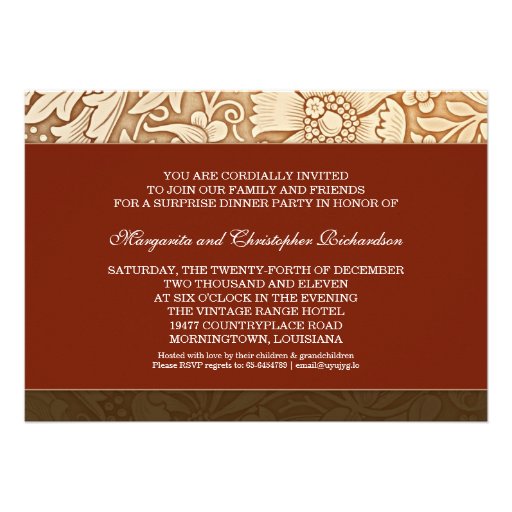 stylish golden 50th anniversary photo invitations