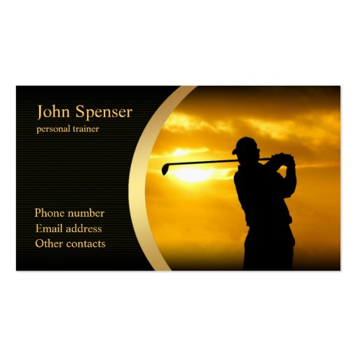 Stylish Golf Coach Business Card (front side)