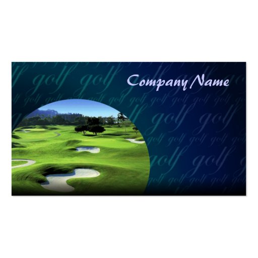 Stylish golf tour business card (front side)