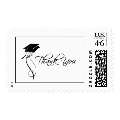 Stylish Graduation Thank You Postage Stamps