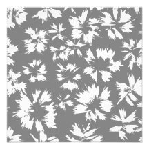 Stylish Gray and White Floral Pattern. Custom Invitation