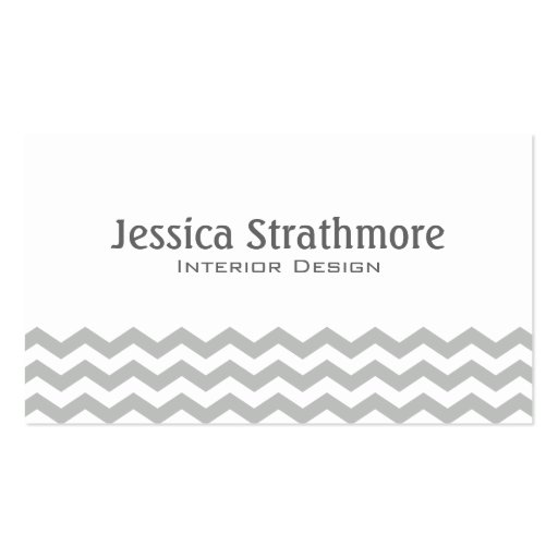 Stylish Gray Chevron Stripes Business Card Template