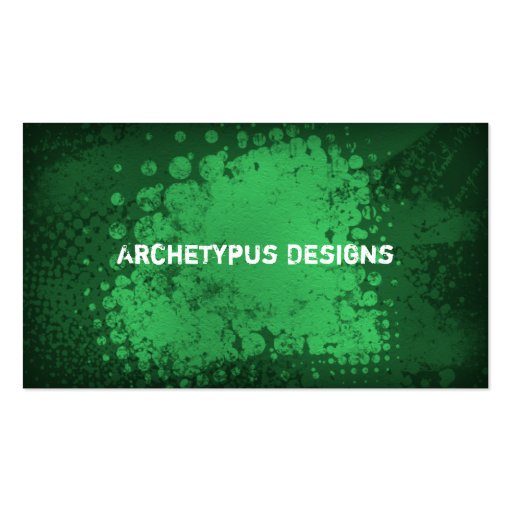 Stylish Grunge - Green Business Card (back side)