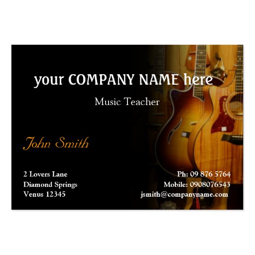 Stylish Guitar Business Card (front side)