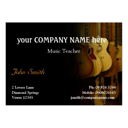 Stylish Guitars Business Card (front side)