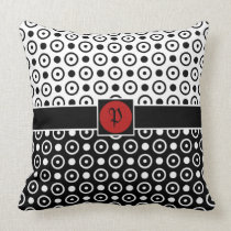 Stylish Half Black Half White polka dots Pillow