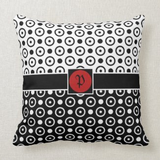 Stylish Half Black Half White polka dots Pillow
