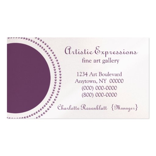 Stylish Half Circles Business Card, Purple