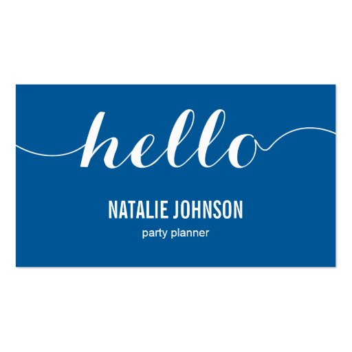 Stylish Hello Modern Business Card - Groupon (front side)