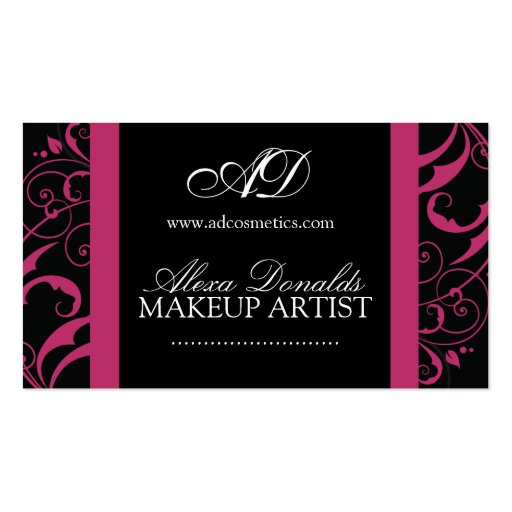Stylish Hot Pink Business Card (front side)