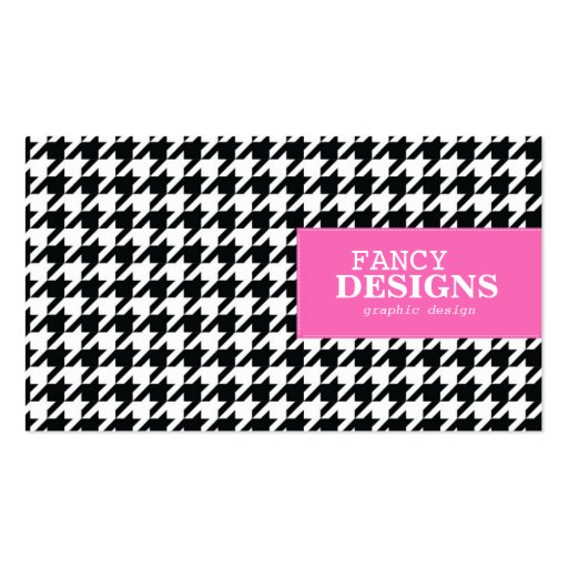 Stylish Houndstooth Business Card (front side)