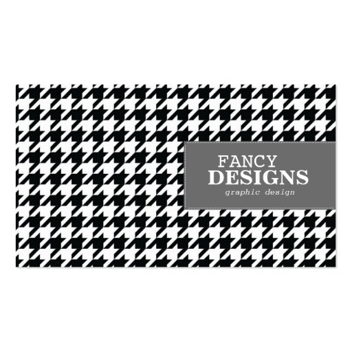 Stylish Houndstooth Business Card Template (front side)