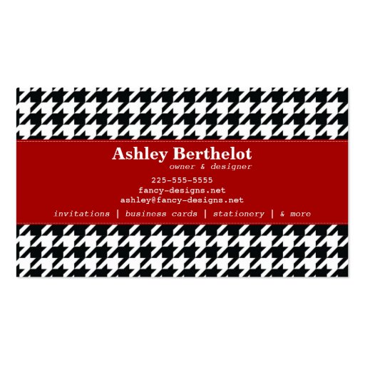 Stylish Houndstooth Business Card Templates (back side)